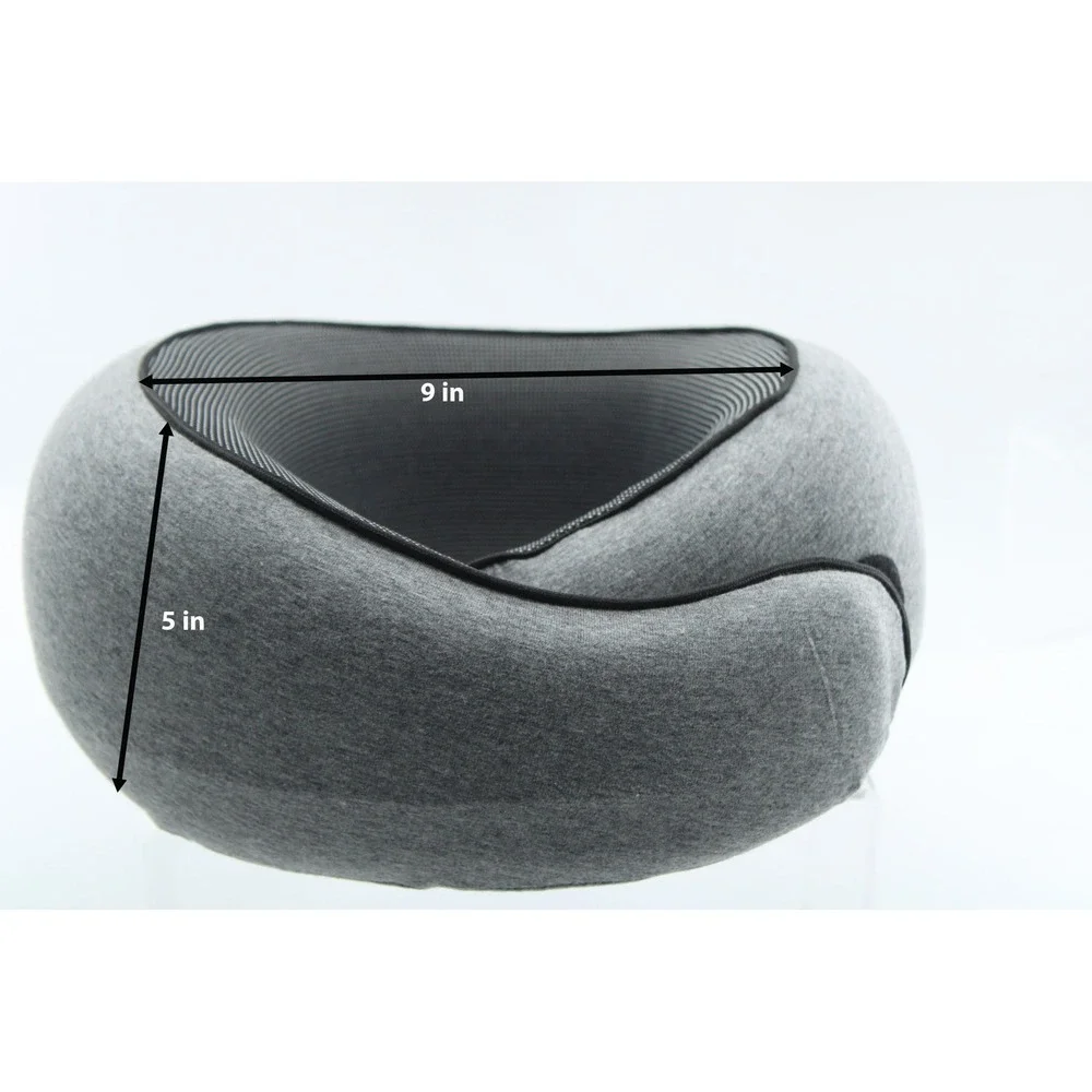 BELLPO‎ Memory Foam Travel Neck Pillow Grey Ergonomic 360 Support Airplane Car